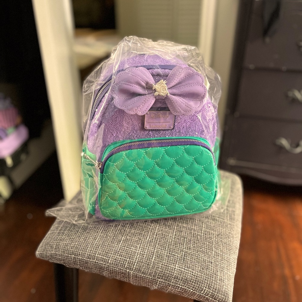 Loungefly BNWT little mermaid Ariel princess sequin